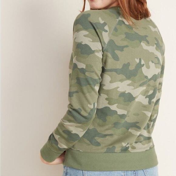Old Navy Green Camo Vintage Crew-Neck Sweatshirt, Size Small - Picture 12 of 12